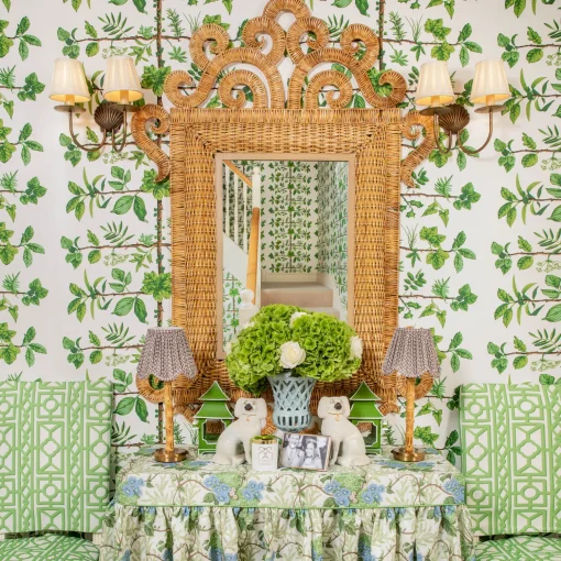 Mrs. Alice The Grand Rattan Mirror< Mirrors