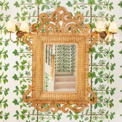 Mrs. Alice The Grand Rattan Mirror< Mirrors