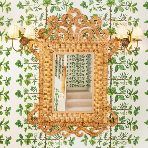 Mrs. Alice The Grand Rattan Mirror< Mirrors