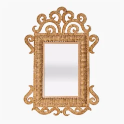 Mrs. Alice The Small Grand Rattan Mirror< Mirrors