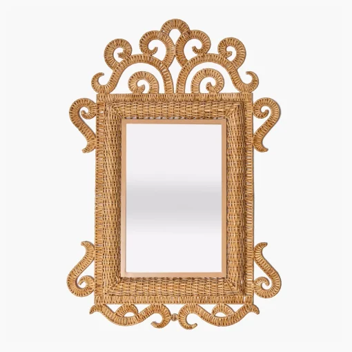 Mrs. Alice The Small Grand Rattan Mirror< Mirrors