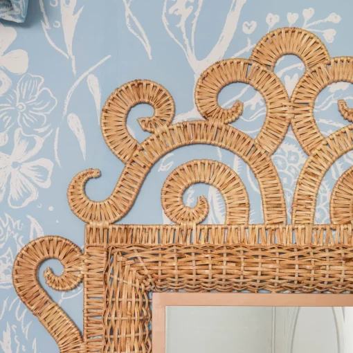 Mrs. Alice The Small Grand Rattan Mirror< Mirrors