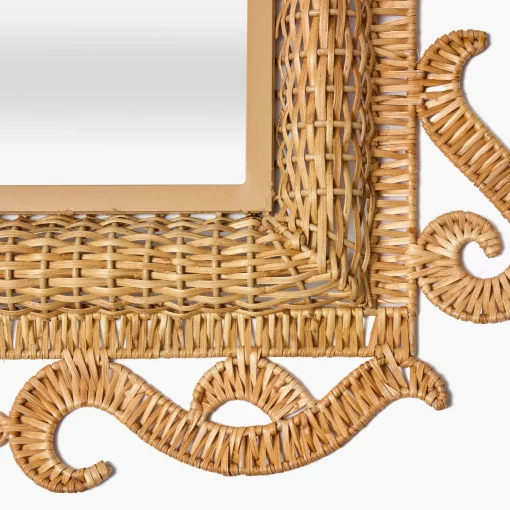 Mrs. Alice The Small Grand Rattan Mirror< Mirrors