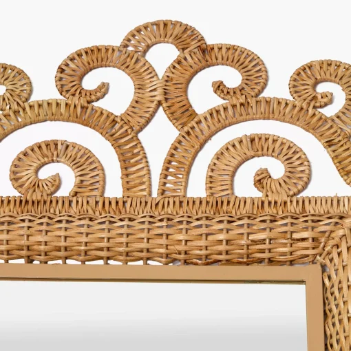 Mrs. Alice The Small Grand Rattan Mirror< Mirrors