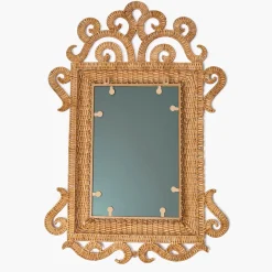 Mrs. Alice The Small Grand Rattan Mirror< Mirrors