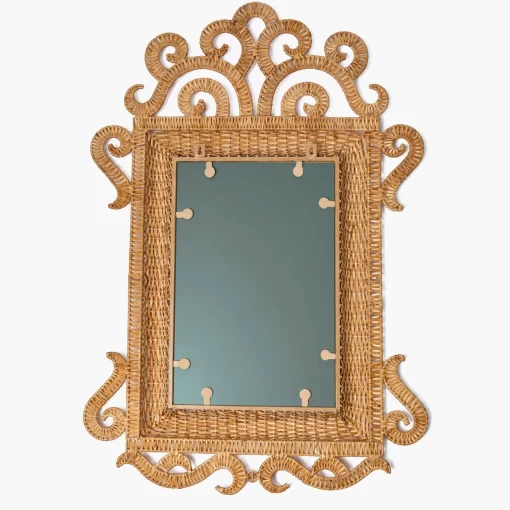 Mrs. Alice The Small Grand Rattan Mirror< Mirrors