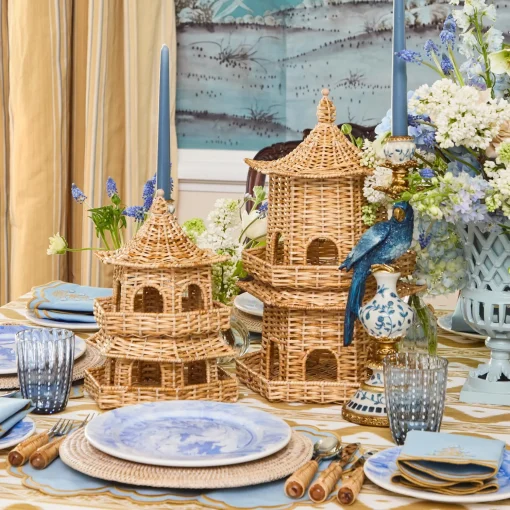 Mrs. Alice Thea Rattan Pagoda Lantern - 30cm< Year-round Decorations | Spring Decorations