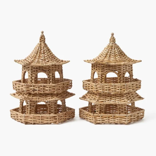 Mrs. Alice Thea Rattan Pagoda Lantern - 30cm< Year-round Decorations | Spring Decorations