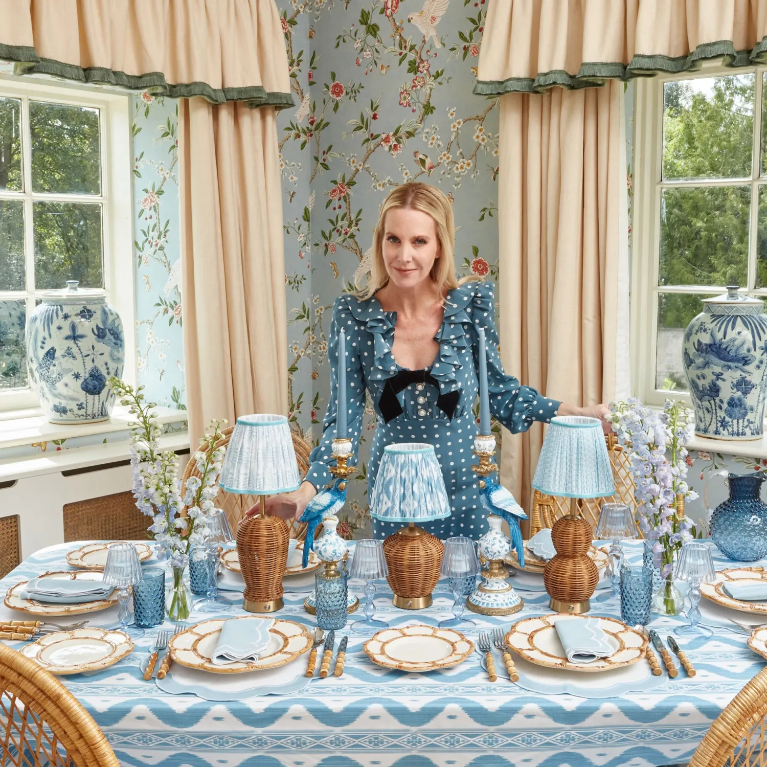 Mrs. Alice Trio of Rechargeable Rattan Lamps< Rechargeable Table Lamps | Lamp Stands