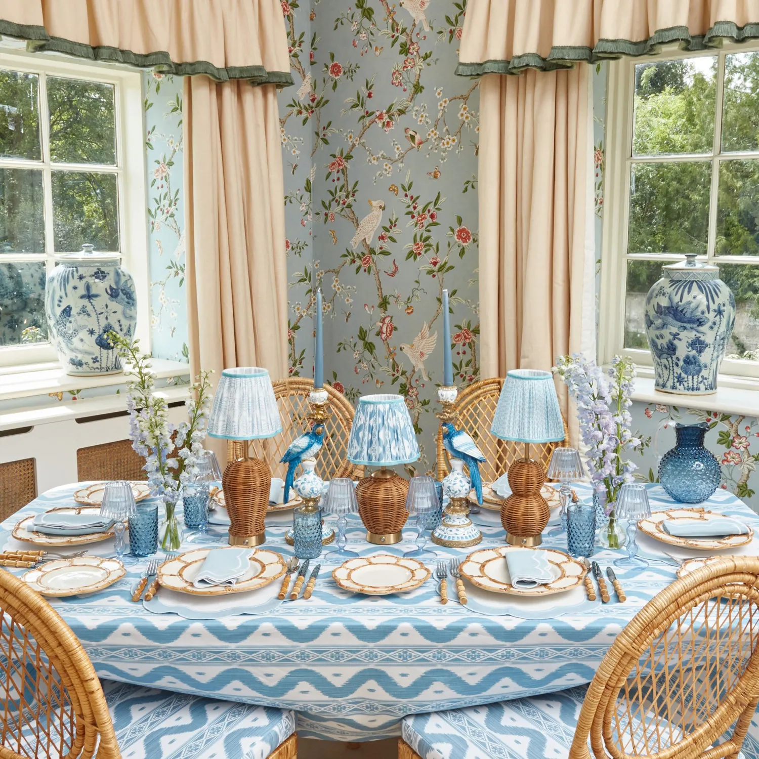 Mrs. Alice Trio of Rechargeable Rattan Lamps< Rechargeable Table Lamps | Lamp Stands