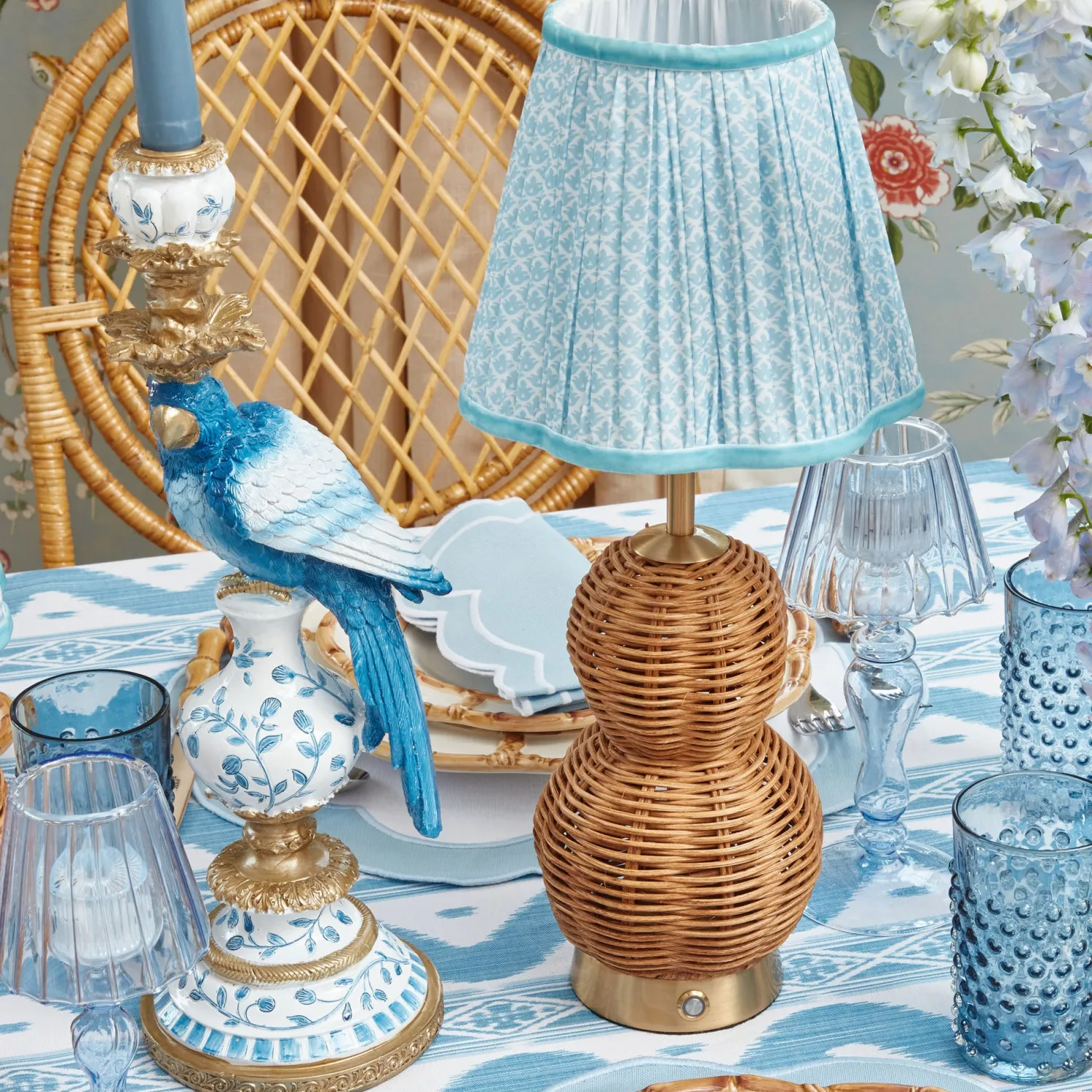 Mrs. Alice Trio of Rechargeable Rattan Lamps< Rechargeable Table Lamps | Lamp Stands