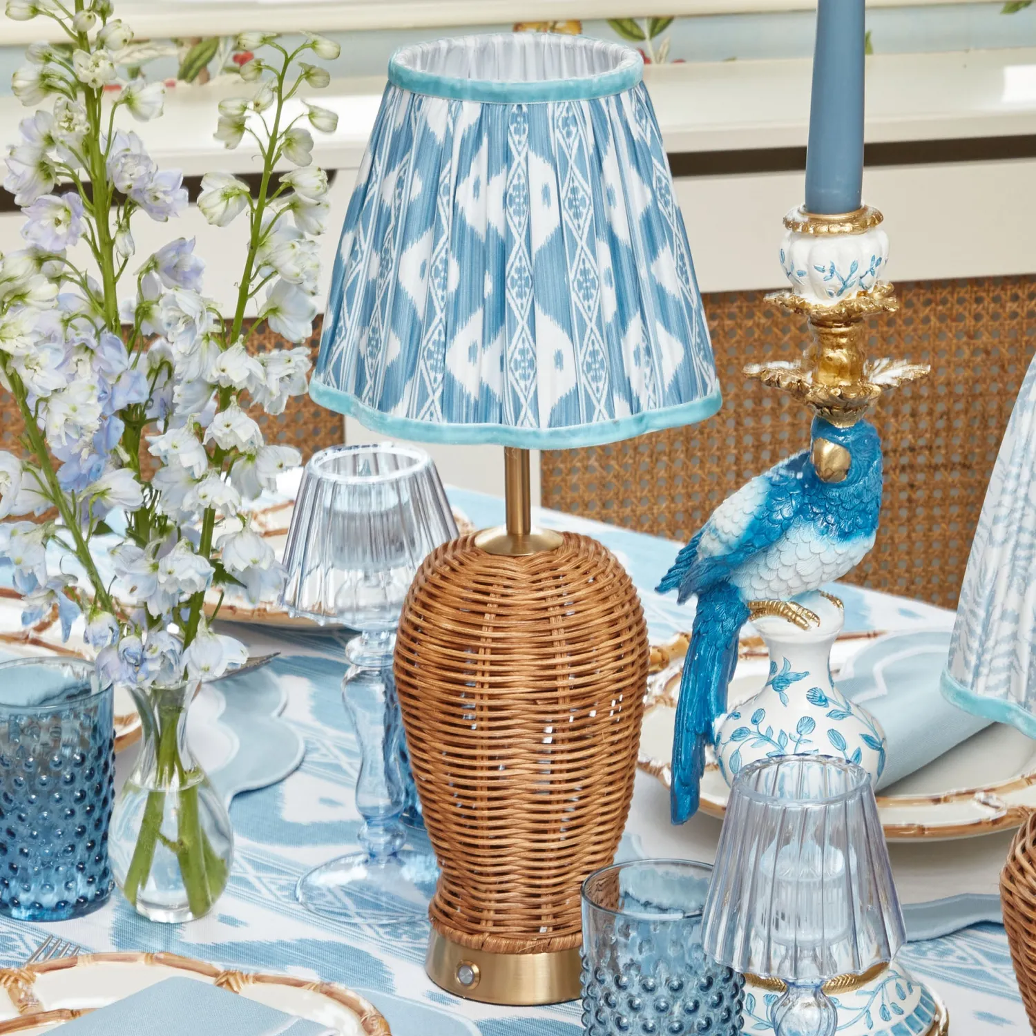 Mrs. Alice Trio of Rechargeable Rattan Lamps< Rechargeable Table Lamps | Lamp Stands