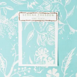 Mrs. Alice Turquoise Chelsea Square Fabric< Serena Fresson Fabrics