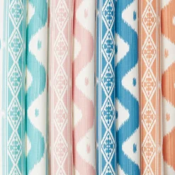 Mrs. Alice Turquoise Ikat Stripe Fabric< Serena Fresson Fabrics