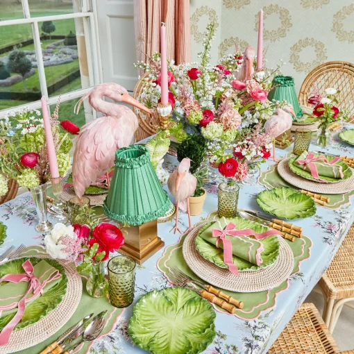 Mrs. Alice Valérie Green & Pink Napkins (Set of 4)< Napkins | Mrs. Alice Monogram