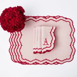 Mrs. Alice Valérie Pink Placemats & Napkins (Set of 4)< Table Linen Sets | Mrs. Alice Monogram