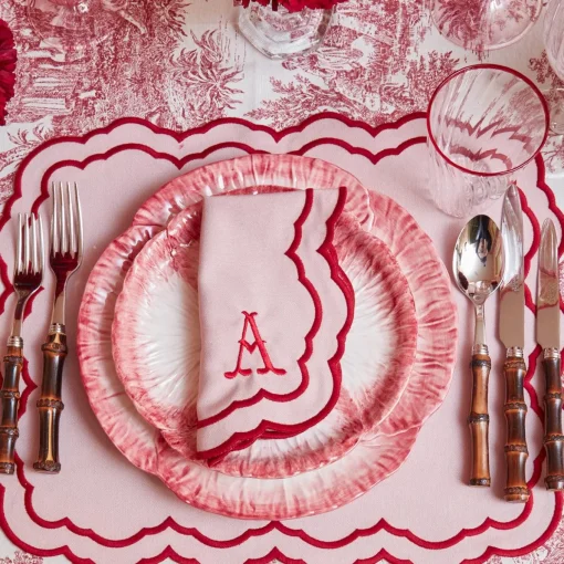 Mrs. Alice Valérie Pink Placemats & Napkins (Set of 4)< Table Linen Sets | Mrs. Alice Monogram