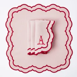 Mrs. Alice Valérie Pink Placemats & Napkins (Set of 4)< Table Linen Sets | Mrs. Alice Monogram