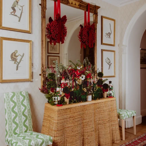 Mrs. Alice Vivienne Rattan Scalloped Console Table< Furniture | Furniture