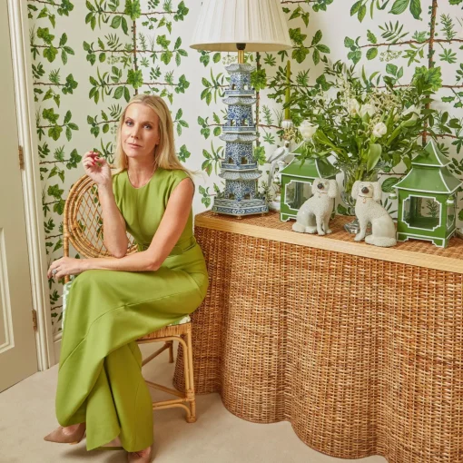 Mrs. Alice Vivienne Rattan Scalloped Console Table< Furniture | Furniture