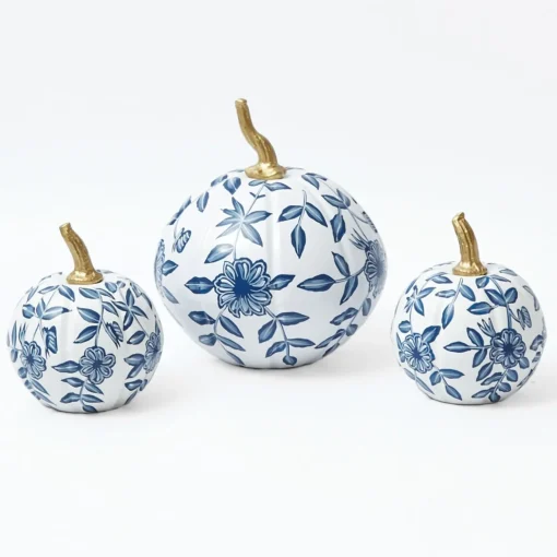 Mrs. Alice White Chinoiserie Tole Pumpkin Family< Autumn Decorations