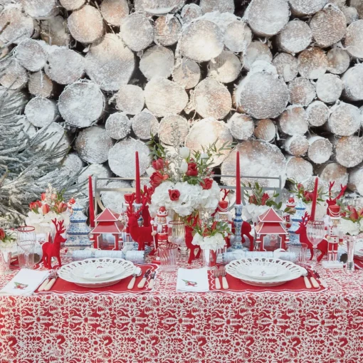 Mrs. Alice White Hand Embroidered Father Christmas Napkins (Set of 4)< Napkins
