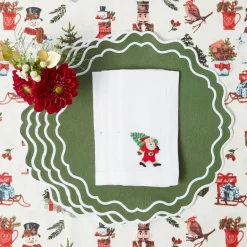 Mrs. Alice White Hand Embroidered Father Christmas Napkins (Set of 4)< Napkins