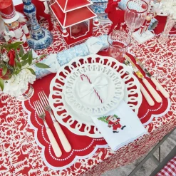 Mrs. Alice White Hand Embroidered Father Christmas Napkins (Set of 4)< Napkins
