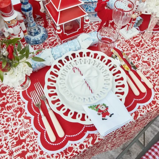 Mrs. Alice White Hand Embroidered Father Christmas Napkins (Set of 4)< Napkins