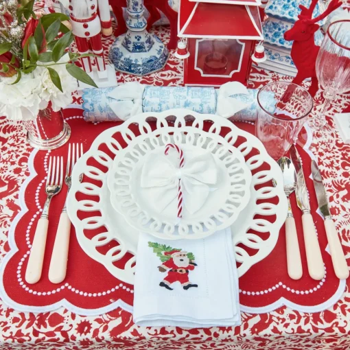 Mrs. Alice White Hand Embroidered Father Christmas Napkins (Set of 4)< Napkins