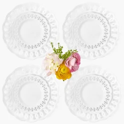 Mrs. Alice White Lace Dinner & Starter Plates (Set of 8)< Crockery Sets