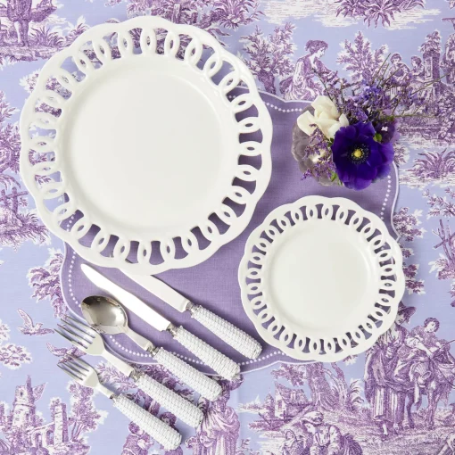 Mrs. Alice White Lace Dinner & Starter Plates (Set of 8)< Crockery Sets