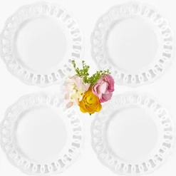 Mrs. Alice White Lace Dinner Plates (Set of 4)< Dinner Plates | Crockery Sets