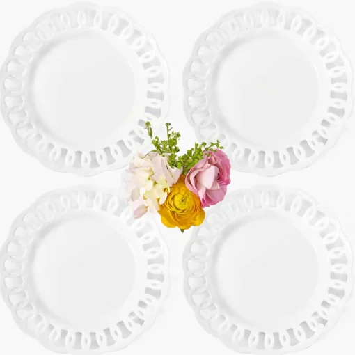 Mrs. Alice White Lace Dinner Plates (Set of 4)< Dinner Plates | Crockery Sets