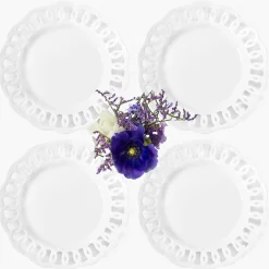 Mrs. Alice White Lace Dinner Plates (Set of 4)< Dinner Plates | Crockery Sets