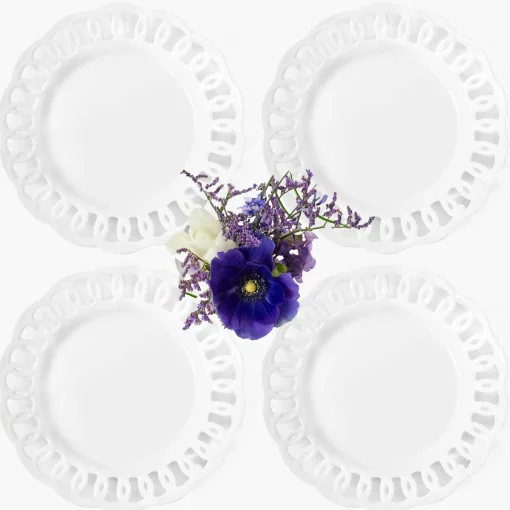 Mrs. Alice White Lace Dinner Plates (Set of 4)< Dinner Plates | Crockery Sets