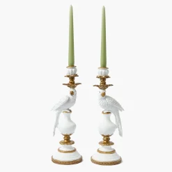 Mrs. Alice White Parrot Candle Holder (Pair)< Summer Glassware | Summer Candleware