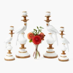 Mrs. Alice White Parrot Candle Holder Set< Summer Candleware | Candles