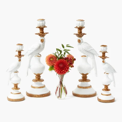 Mrs. Alice White Parrot Candle Holder Set< Summer Candleware | Candles