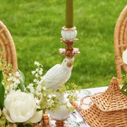 Mrs. Alice White Parrot Candle Holder (Pair)< Summer Glassware | Summer Candleware