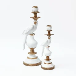 Mrs. Alice White Parrot Candle Holder (Pair)< Summer Glassware | Summer Candleware