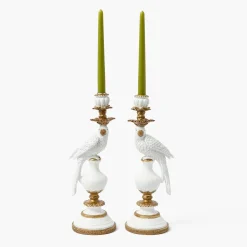 Mrs. Alice White Parrot Candle Holder (Pair)< Summer Glassware | Summer Candleware