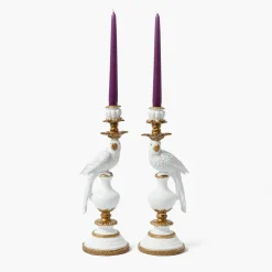 Mrs. Alice White Parrot Candle Holder (Pair)< Summer Glassware | Summer Candleware