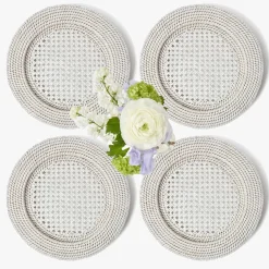 Mrs. Alice White Rattan Charger Plates (Set of 4)< Summer Table Linen | Placemats