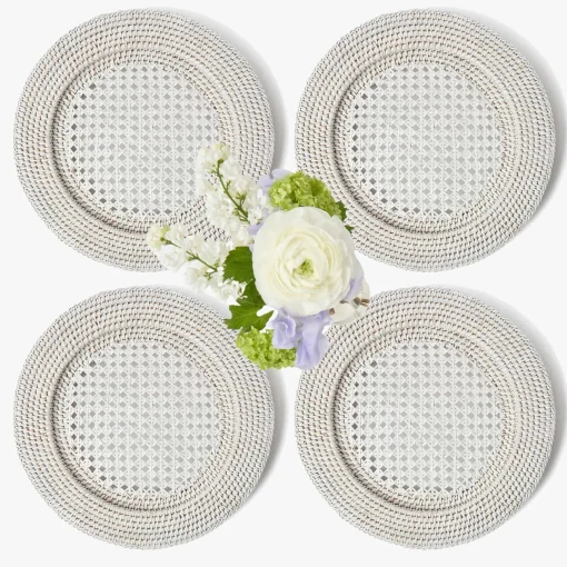Mrs. Alice White Rattan Charger Plates (Set of 4)< Summer Table Linen | Placemats