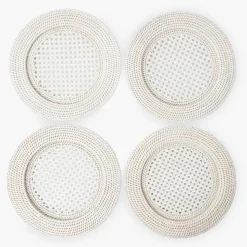 Mrs. Alice White Rattan Charger Plates (Set of 4)< Summer Table Linen | Placemats