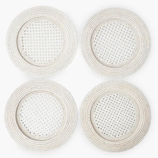 Mrs. Alice White Rattan Charger Plates (Set of 4)< Summer Table Linen | Placemats