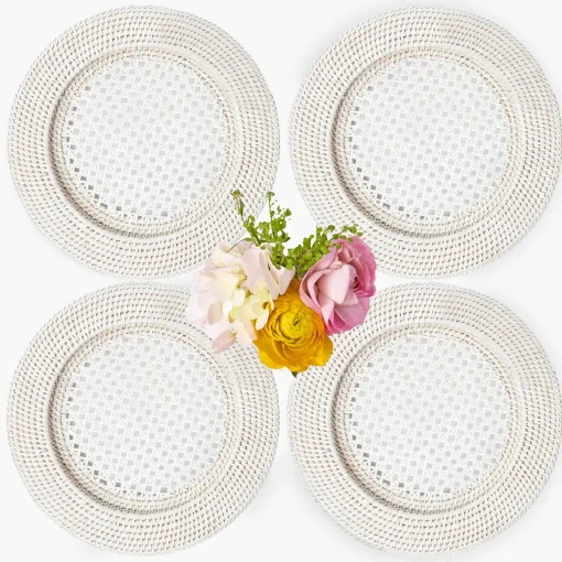 Mrs. Alice White Rattan Charger Plates (Set of 4)< Summer Table Linen | Placemats