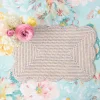Mrs. Alice White Rectangular Scalloped Rattan Placemats (Set of 4)< Summer Table Linen | Placemats