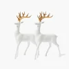 Mrs. Alice White Reindeer with Gold Antlers (Pair) - 33cm< Christmas Decorations